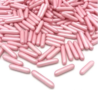 Picture of PINK PEARLESCENT RODS EDIBLE SPRINKLES X 50G